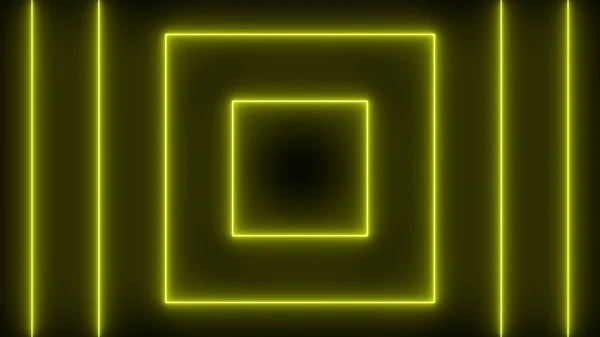 Tło Kwadratów Neon Renderowania — Zdjęcie stockowe