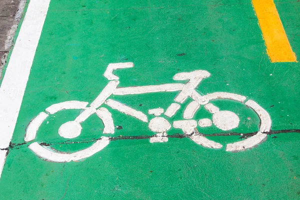 Ποδήλατο Λωρίδα Ασφάλτου Υφή Ζωγραφισμένο Πράσινο — Φωτογραφία Αρχείου