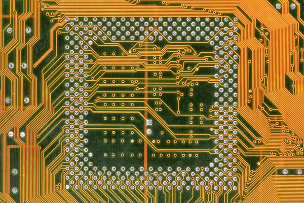 Macro Placa Circuito Impreso Placa Madre Ordenador — Foto de Stock