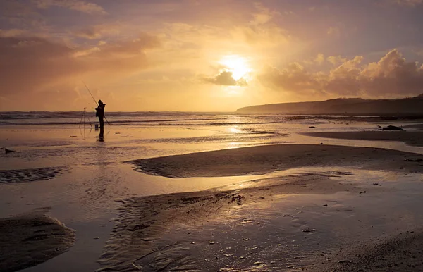 Coucher Soleil Ballybrannigan Beach Cork Irlande — Photo