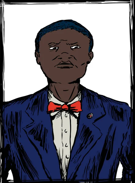 Illustration Skizze Der Jungen Afrikanisch Amerikanischen Nation Des Islamophoben Mannes — Stockfoto