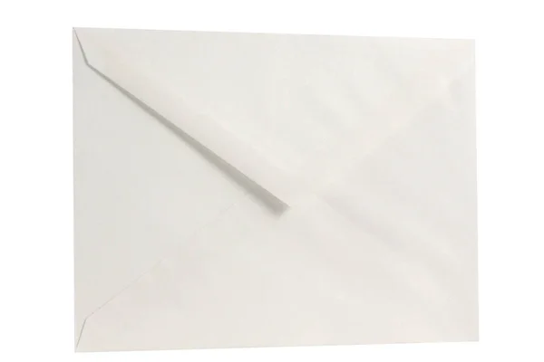 Witte Envelop Geïsoleerd Wit — Stockfoto