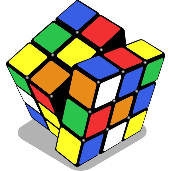 Rubik Cube Isoliert Auf Weißem Hintergrund Abstrakte Vektor Art Illustration — Stockfoto