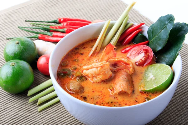 Sopa Langostino Tailandés Con Hierba Limón Tom Yum Goong Sobre — Foto de Stock