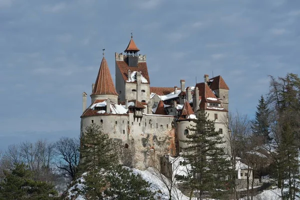 Castello Bran Dracula Inverno — Foto Stock