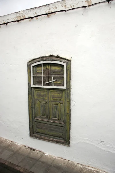 Uma Janela Uma Parede Lanzarote — Fotografia de Stock