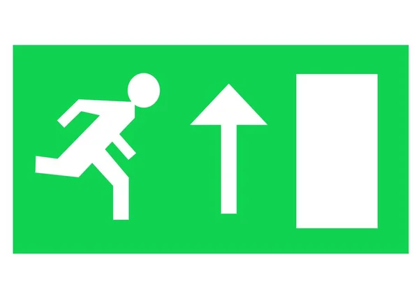 带箭头向上的紧急出口标志的图示设计 — 图库照片