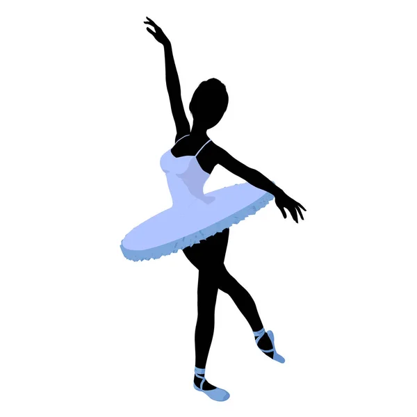 Ballerina Silhuett Mot Vit Bakgrund — Stockfoto