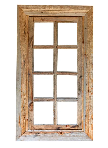 Ventana Madera Vieja Moda Fondo Blanco — Foto de Stock