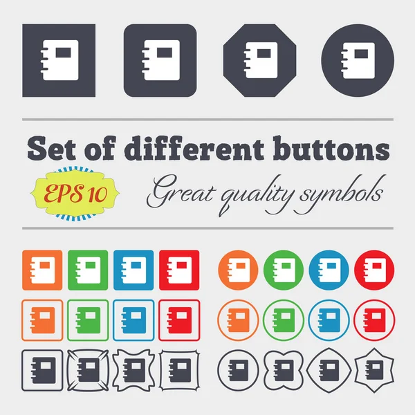 Book Icon Sign Big Set Colorful Diverse High Quality Buttons — Stock Photo, Image