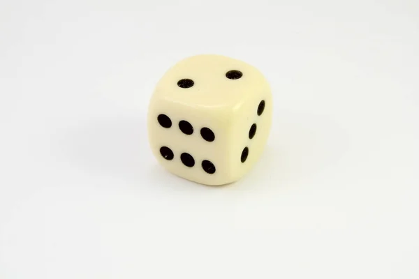 Playing Dice Color Ivory Whit Black Dots — Stock Photo, Image