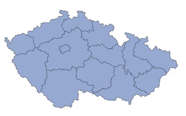 Mapa Branco Estilizado República Checa Tom Azul Todos Isolados Fundo — Fotografia de Stock
