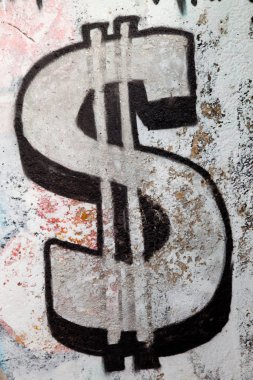 Graffiti of a sign of the dollar clipart