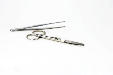 Surgical equipment on a white background. clipart