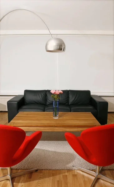 Nueva Moderna Sala Estar Con Muebles Modernos — Foto de Stock