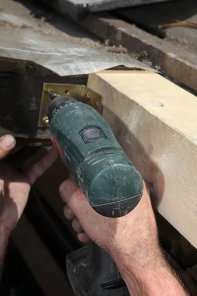 Instalación Ventana Del Tejado Espacio Para Texto — Foto de Stock