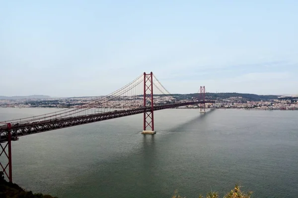 Famoso Puente Sobre Ciudad Lisboa Llamado Abril Portugal — Foto de Stock