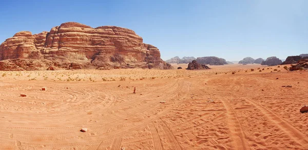 Vista Incrível Deserto Vadi Ram Jordan Panorama — Fotografia de Stock