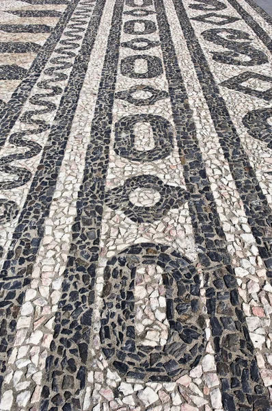 Pavimento Pedra Decorativo Geométrico Agradável Tradicional Portugal — Fotografia de Stock