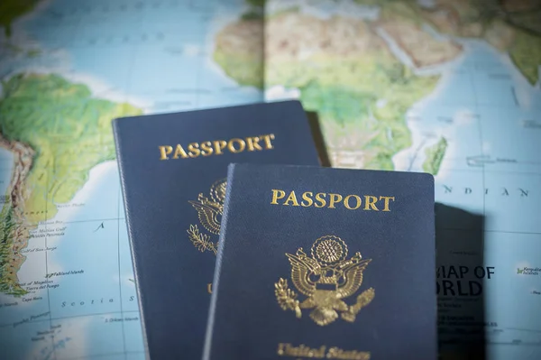 Паспорти Карті Світу Обмеженою Глибиною Різкості — стокове фото