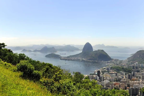 Dona Marta Viewpoint Ten Rio Janeiro Sugarloaf Dağı Botafogo Görüntüleyin — Stok fotoğraf