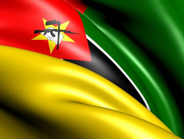 Flaga Mozambiku Bliska — Zdjęcie stockowe
