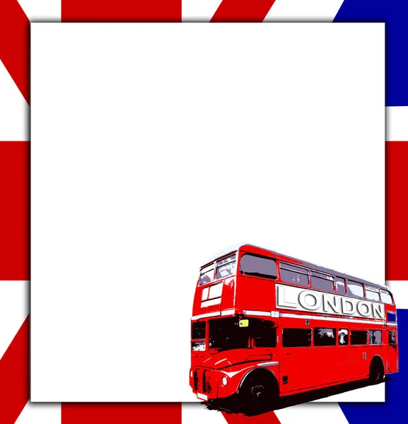 Londra Routemaster Otobüs Boş Işareti Ile Bir Ngiliz Bayrağı — Stok fotoğraf