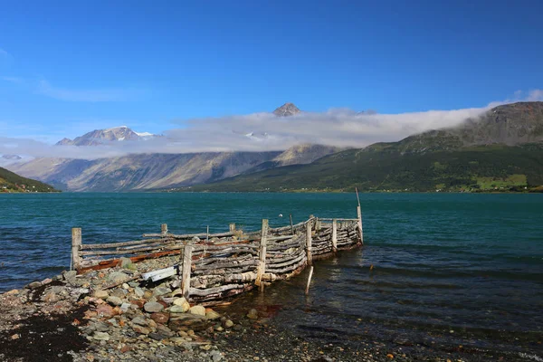 Lyngsalpene Sett Fra Stordalstrand Ulsfjorden — Stock fotografie