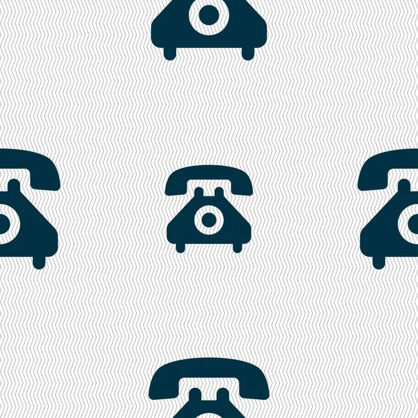 Retro Telefon Ikona Telefonu Znak Bezszwowy Wzór Geometryczną Teksturą Ilustracji — Zdjęcie stockowe