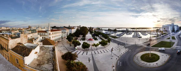 Breed Uitzicht Binnenstad Van Faro Portugal — Stockfoto