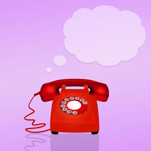 Ilustração Telefone Vermelho — Fotografia de Stock