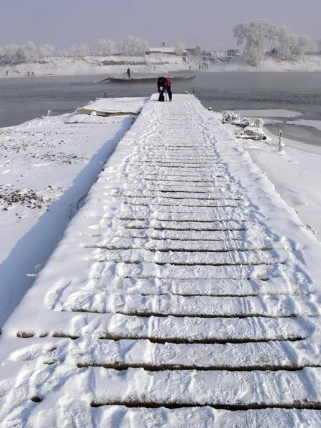 武松島の冬の時間 その本当に美しく 風景は冬のワンダーランドを思い出させます 気温は C程度まで下がる — ストック写真