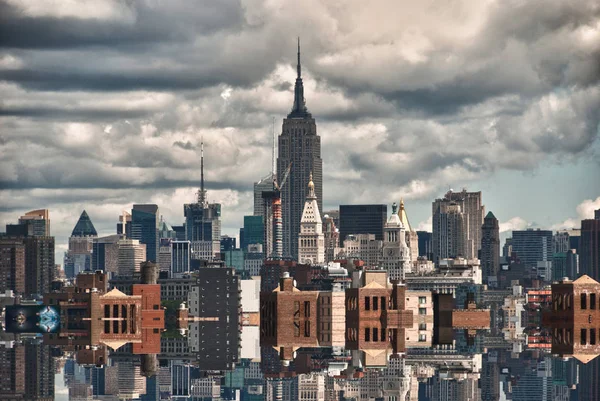 Giant Skyskrapor New York City Reflektioner — Stockfoto