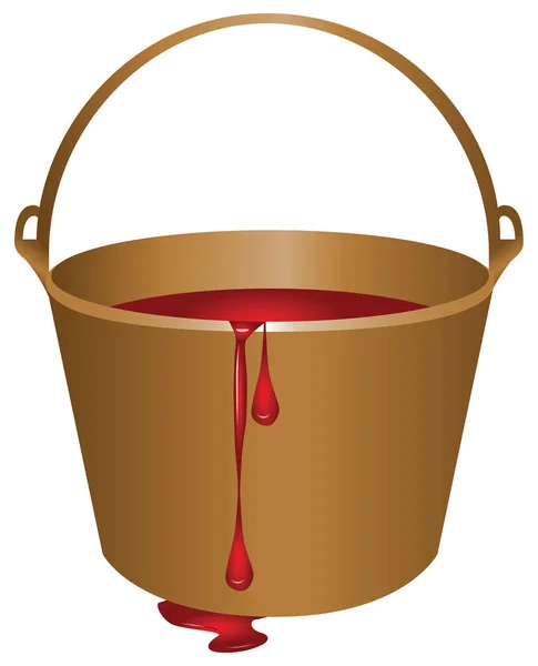 Bucket Red Paint Streaks Vector Illustration — Stockfoto