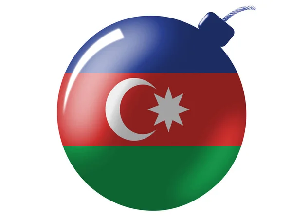 Den Azerbajdzjanska Flaggan Målad Bomb Ikonen — Stockfoto