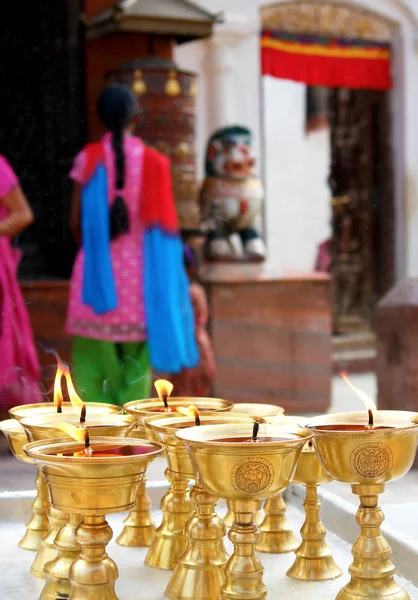 Ljus Bodhnath Stupa Kathmandu — Stockfoto