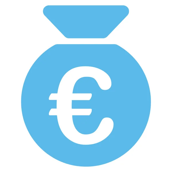 Bolsa Dinero Estilo Glifo Plano Símbolo Azul Ángulos Redondeados Fondo — Foto de Stock