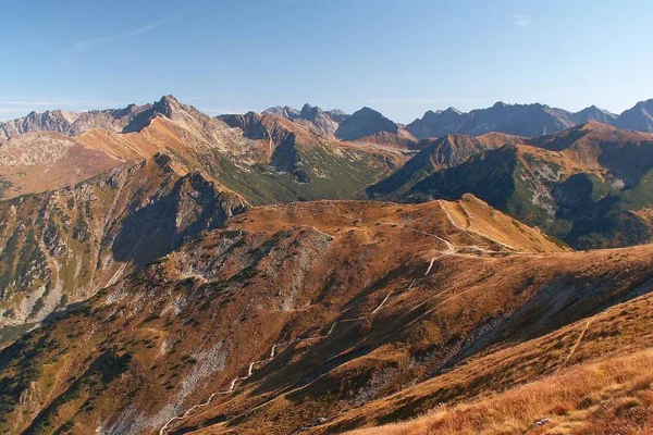 Dolu Wyjscie Doliny Kondratowej Dalej Tle Kasprowy Wierch Nim Swinica — Foto de Stock