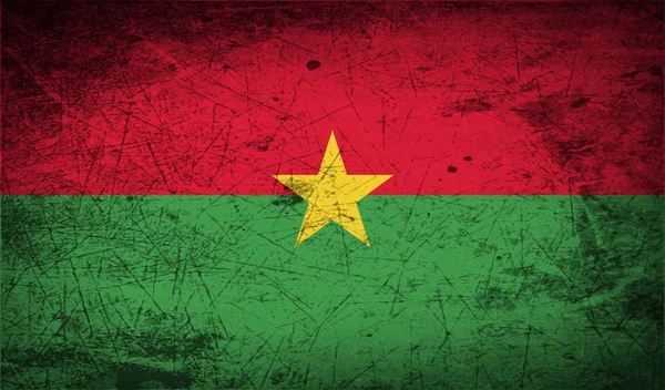 Drapeau Burkina Faso Avec Une Texture Ancienne Illustration — Photo