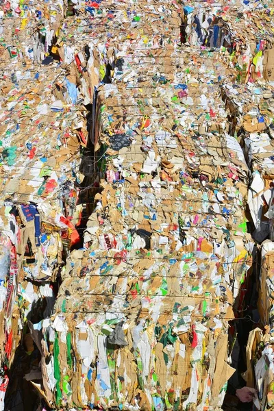 Gecomprimeerde Papier Karton Voor Recycling — Stockfoto