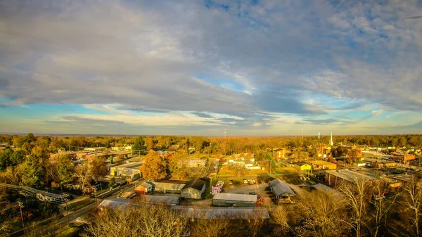 Vista Aérea Sobre Ciudad Rosa Blanca York Soth Carolina — Foto de Stock