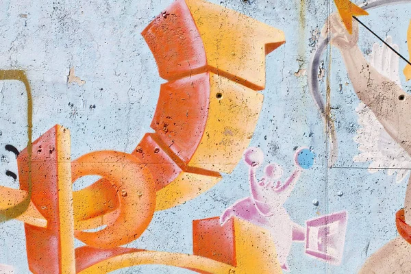 Kleurrijke Segment Van Een Graffiti Spanje — Stockfoto