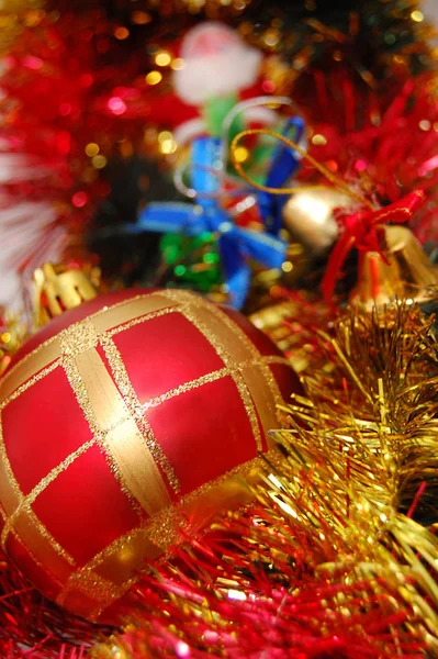 Christmas Decoration Ball Tinsel — Stock Photo, Image