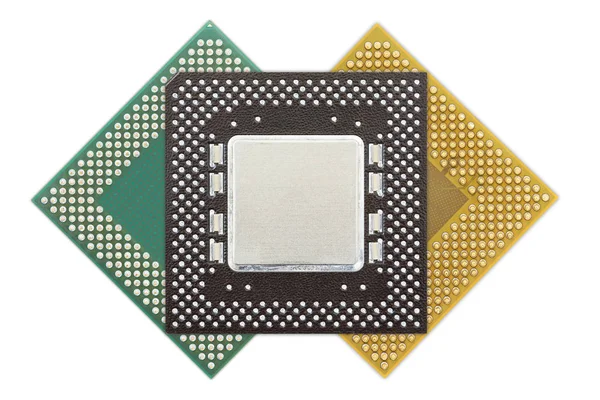 Processeurs Informatiques Unité Centrale Traitement Cpu Isolés Sur Fond Blanc — Photo