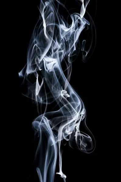 Fumée Abstraite Isolée Sur Noir — Photo