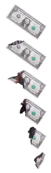 Koncepcja Spalania Dolarów Biały — Zdjęcie stockowe
