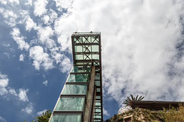 Vista Inferior Del Ascensor Con Terraza Observación Vidrio Antalya Kaleici — Foto de Stock