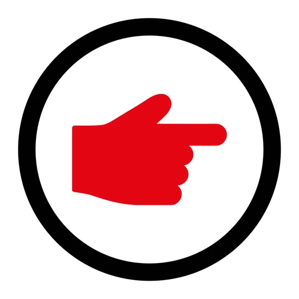 Ikona Rastrového Ukazováček Tento Kulatý Plochý Symbol Nakreslen Intenzivní Červené — Stock fotografie