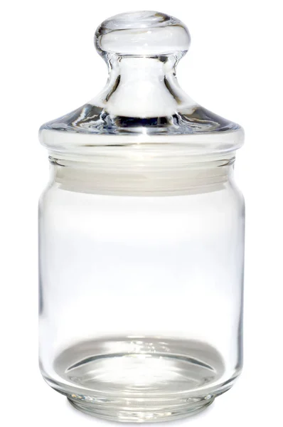 Empty Glass Jars Isolated White Background — Φωτογραφία Αρχείου