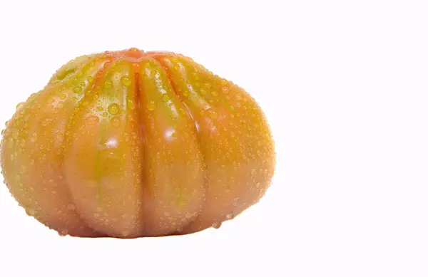 Biologische Tomaat Coeur Boeuf Geïsoleerd Wit — Stockfoto